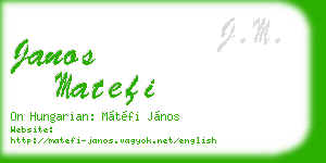 janos matefi business card
