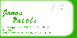 janos matefi business card